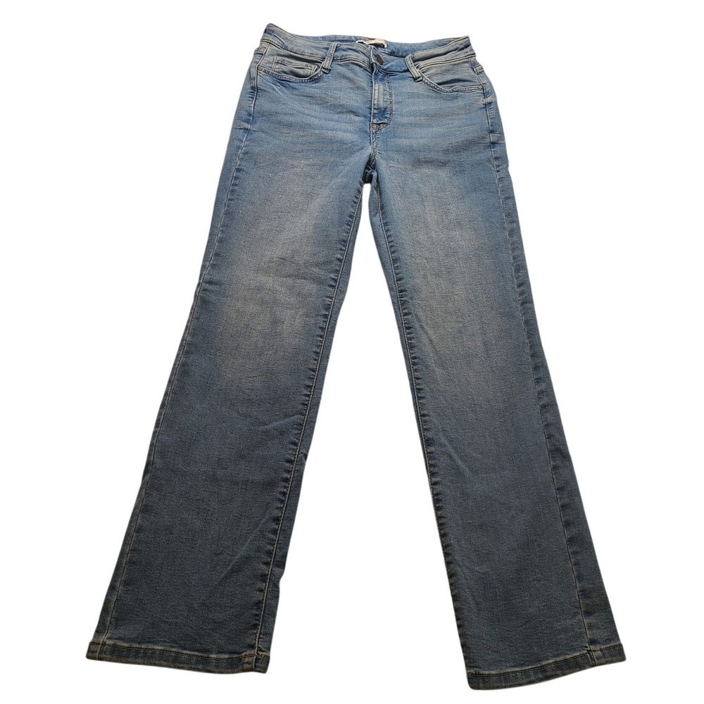 Nine West Slim Straight Leg Jeans Blue Medium Wash Denim Women's Size 8 Stretch